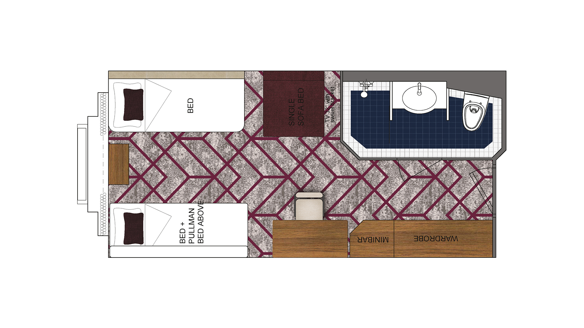 Oceanview Stateroom layout